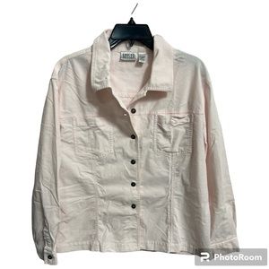 Vintage Chico’s Pale Light Pink Corduroy Button Front Shacket Size: 3 XL 16